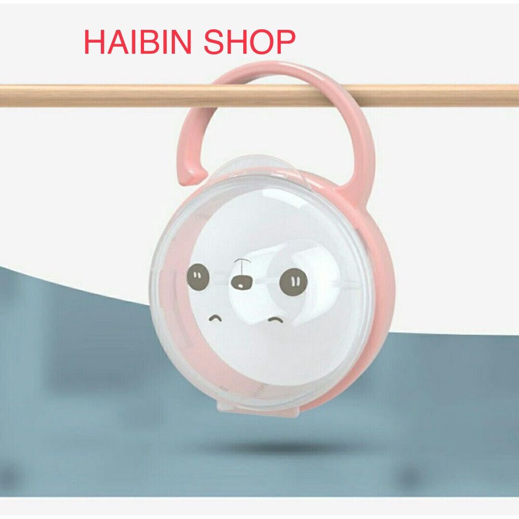 Hộp đựng ti giả, núm ti cho bé trong suốt, có móc treo