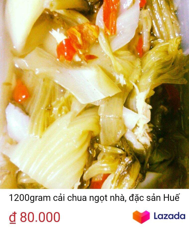 1 hũ cải chua ngọt nhà làm hàng sạch 1200gram , đặc sản Huế