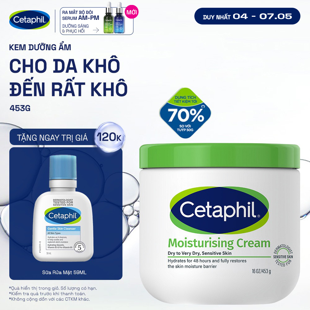 Kem dưỡng ẩm cho da nhạy cảm Cetaphil Moisturizing Cream 453g