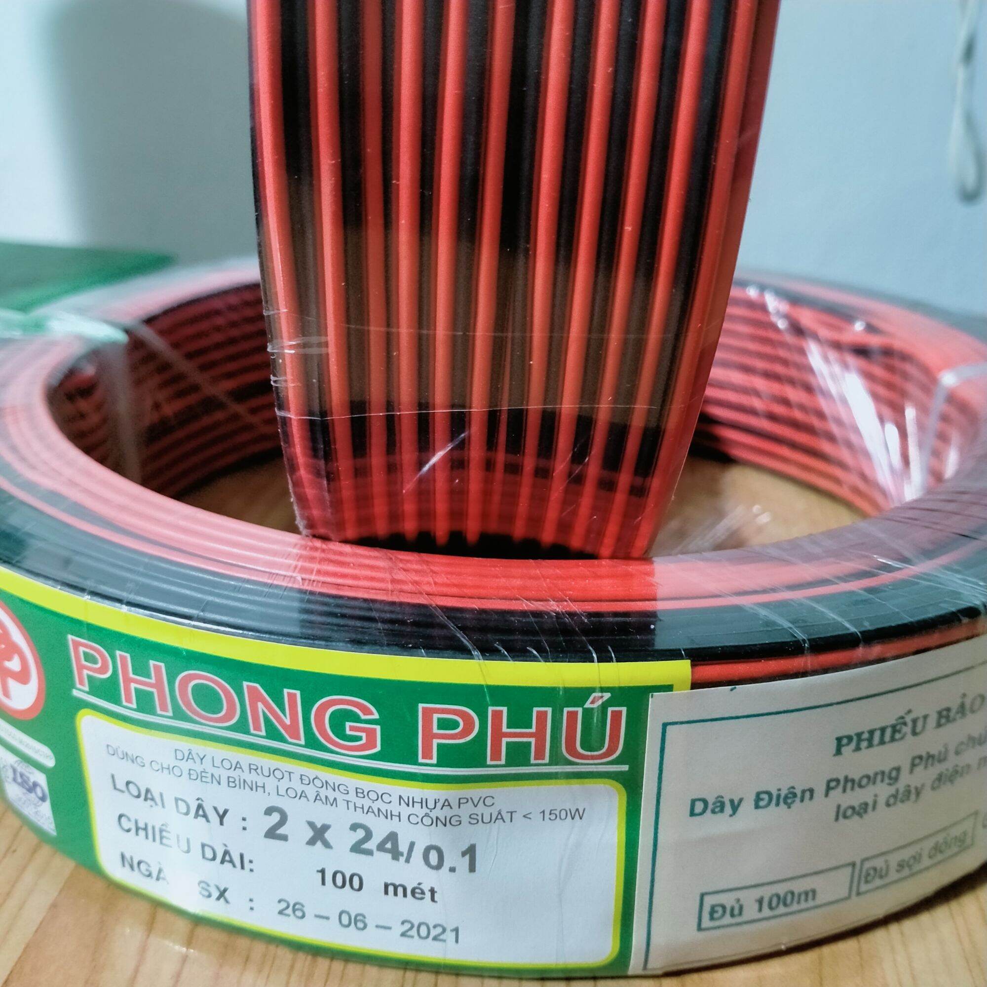 Dây điện đỏ đen 2x24/0.1 - dây loa
