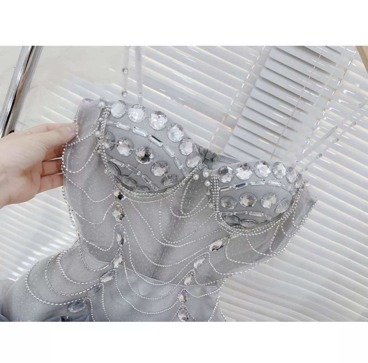 ĐẦM BODY KẾT TUA ĐÁ GƯƠNG ( kèm ảnh thật )