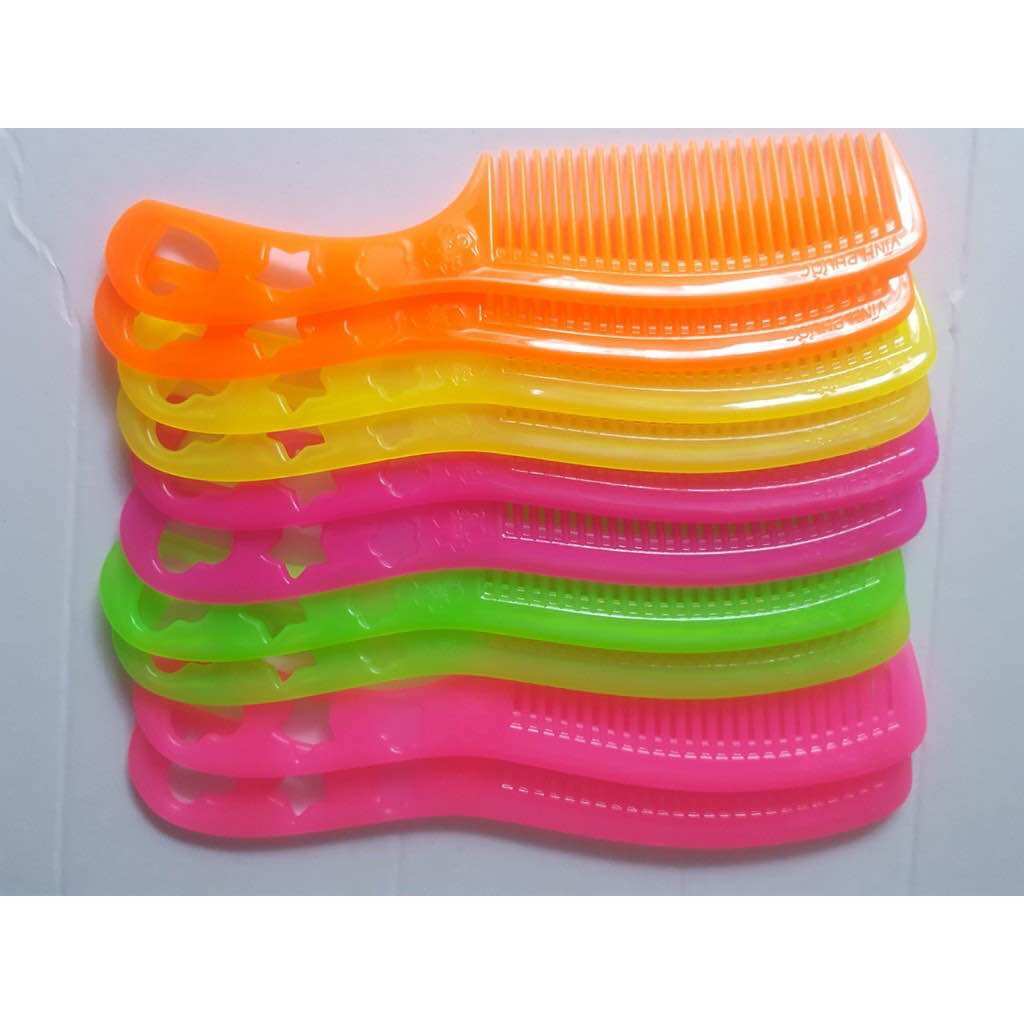 🏵Combo 10 Cây Lược Cán Sao, Dẻo, dày (dài 19cm)