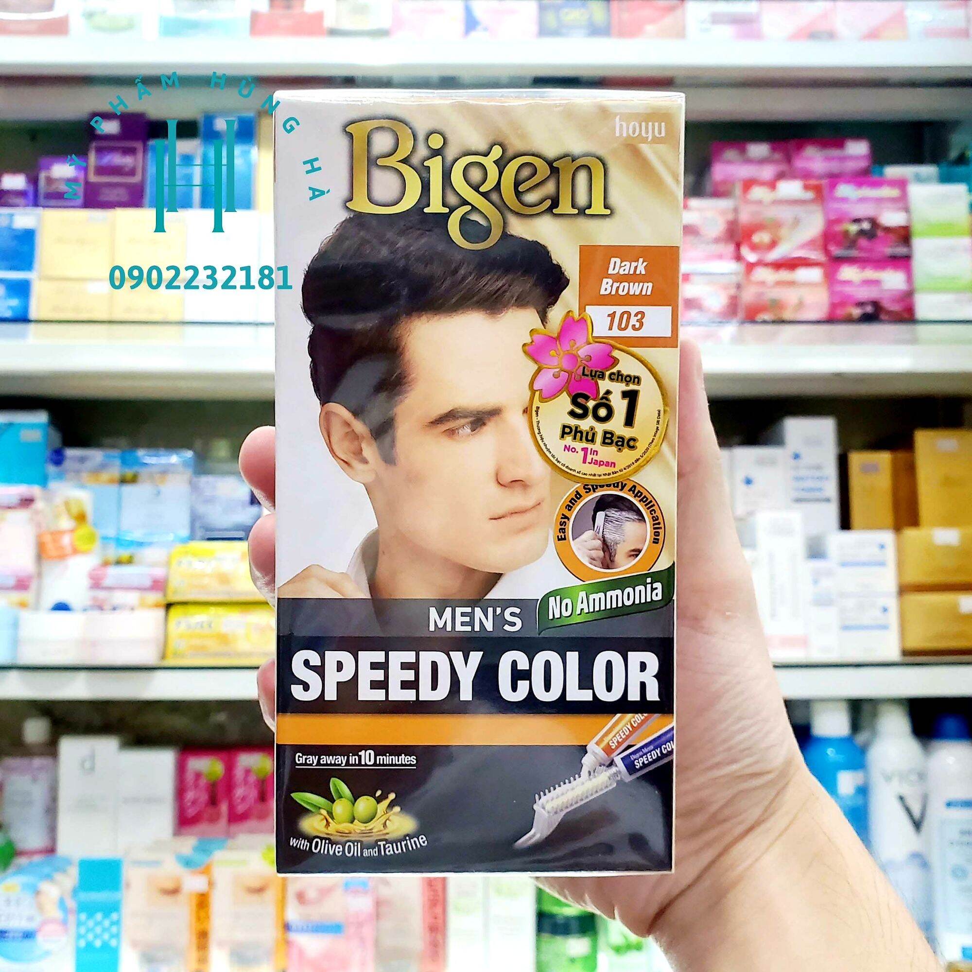 Thuốc nhuộm tóc phủ bạc Bigen, số 103 màu nâu sẫm, dành cho nam giới Bigen Men's Speedy Color