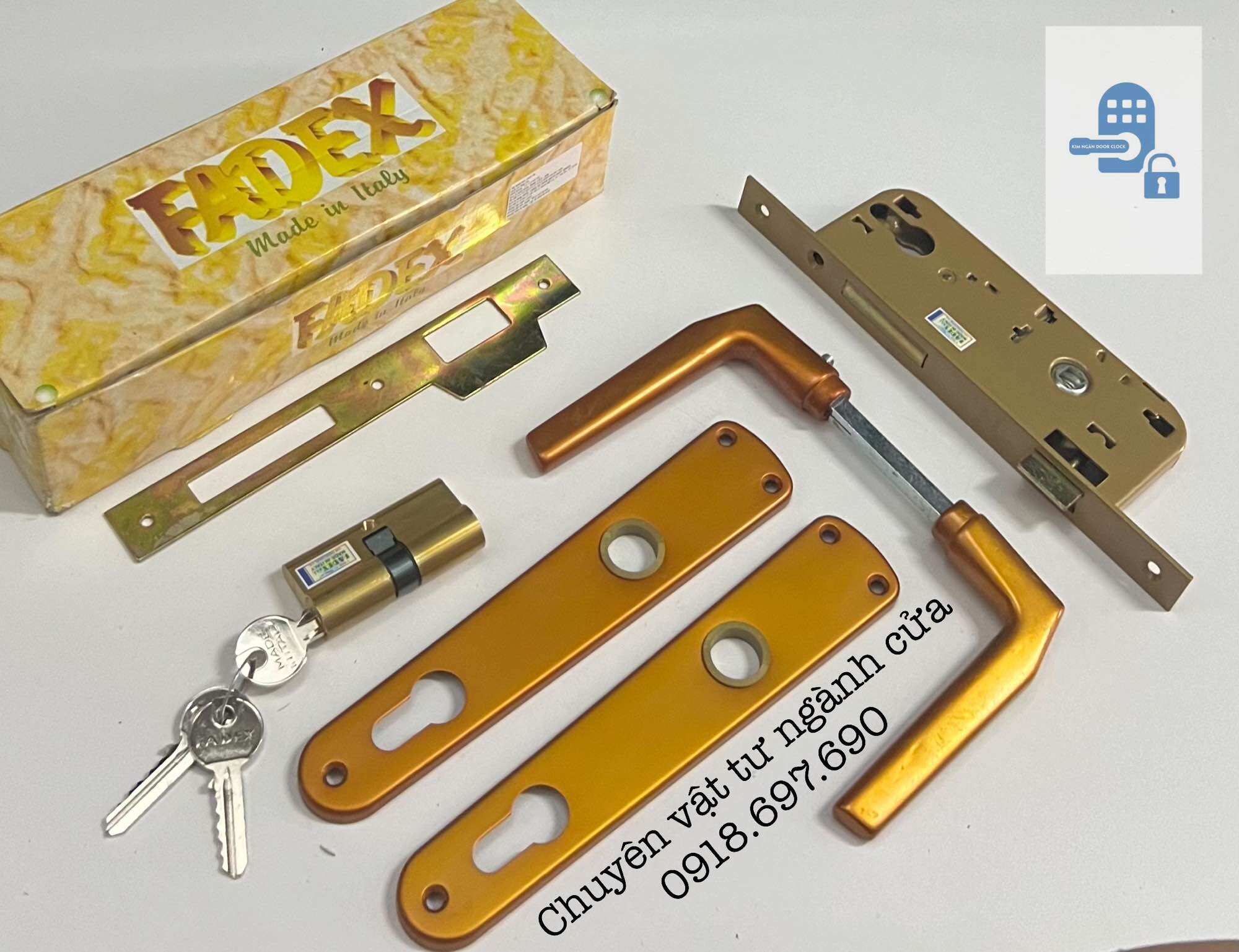 Bộ khoá tay gạt Fadex cửa sắt - Ý