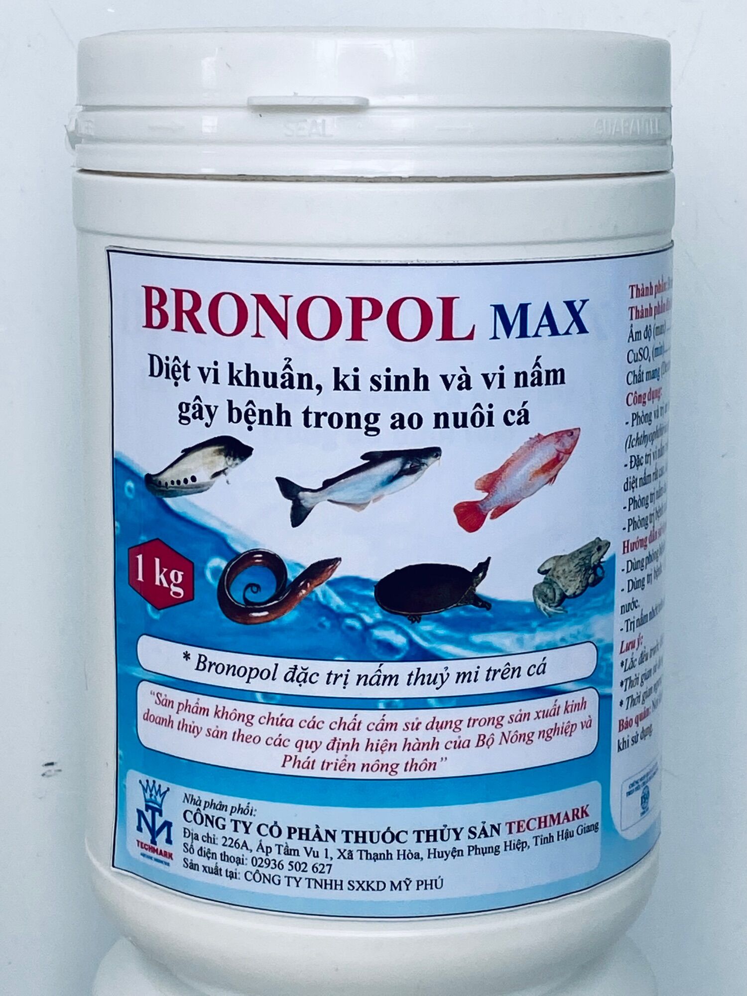 Bronopol Phòng nấm trên cá, lươn, ếch, baba lon 1kg