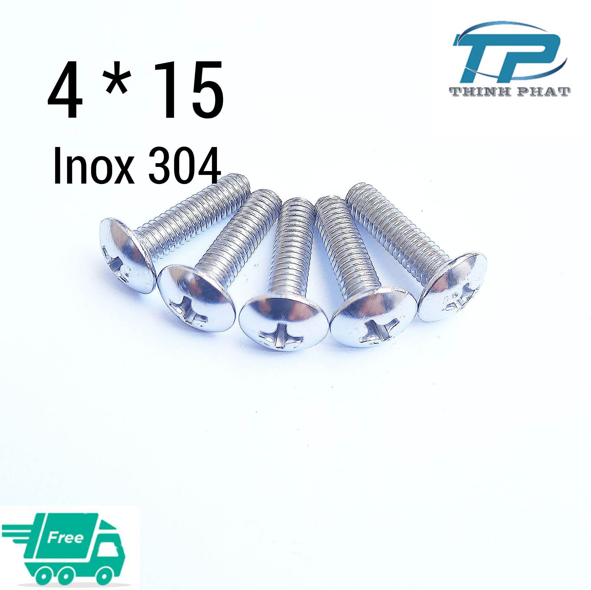 50 con vít inox 304 nguyên chất m4*15 [ đầu dù ren mịn ] Chọn mua 50 hoặc 100 con sẽ rẻ hơn