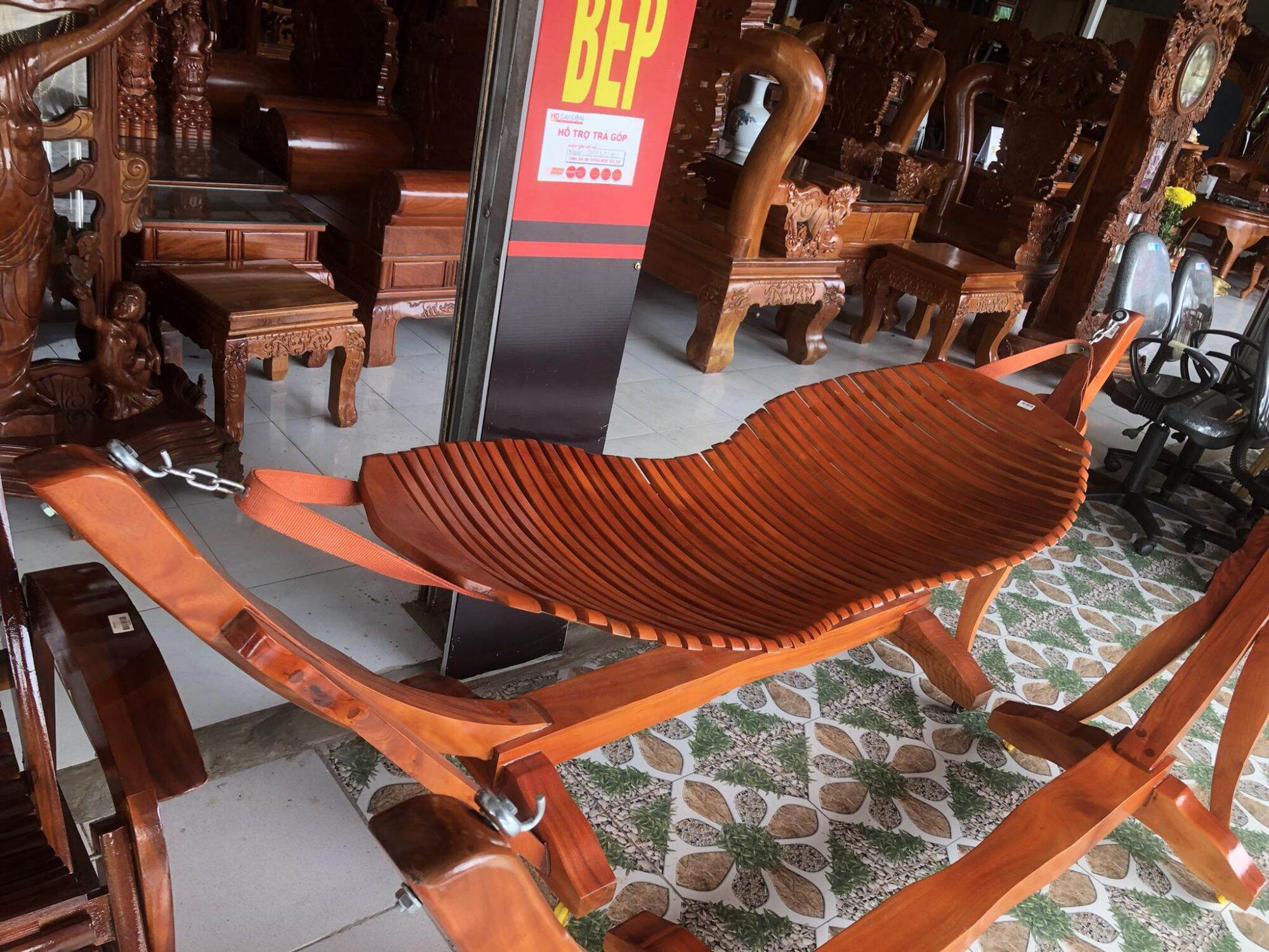 VÕNG GỖ XÀ CỪ ĐỎ (không bao gồm giá võng)