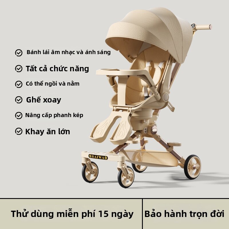 Birectional Adjustable Baby Stroller Lightweight High-View - 6