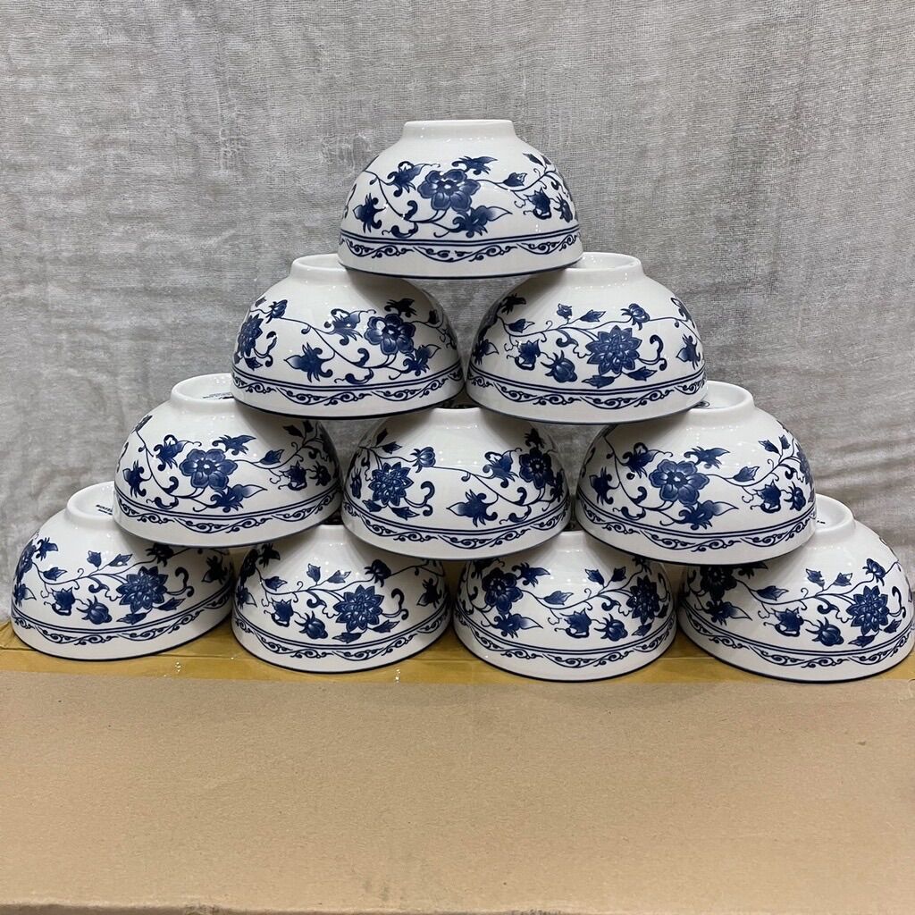 Bộ 10chén bát sứ ăn cơm 4d cao cấp phong cách hàn quốc