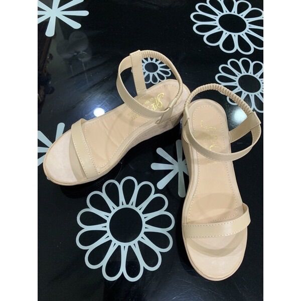 Giày đế xuồng 5 phân quai ngang phối thun
