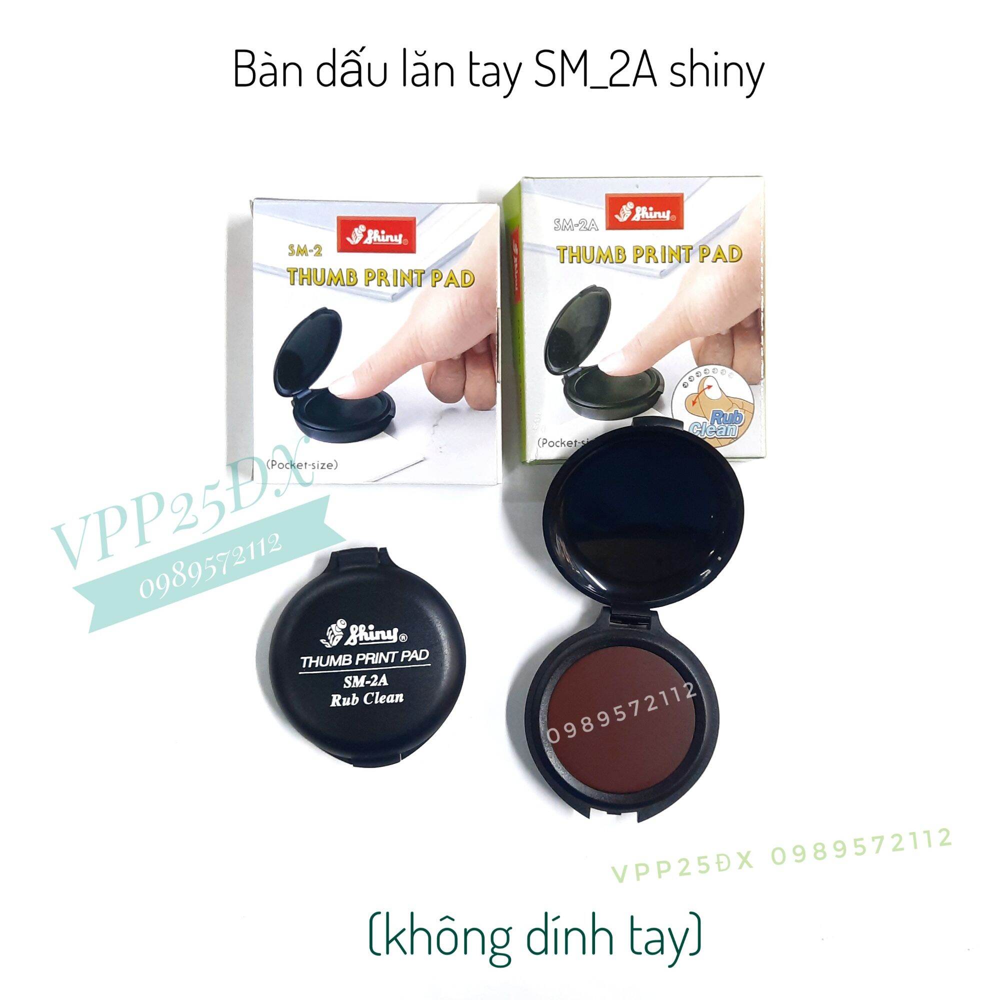 Hộp dấu lăn tay tròn SM-2A và SM-2 shiny,dấu lăn tay không dính bẩn tay.