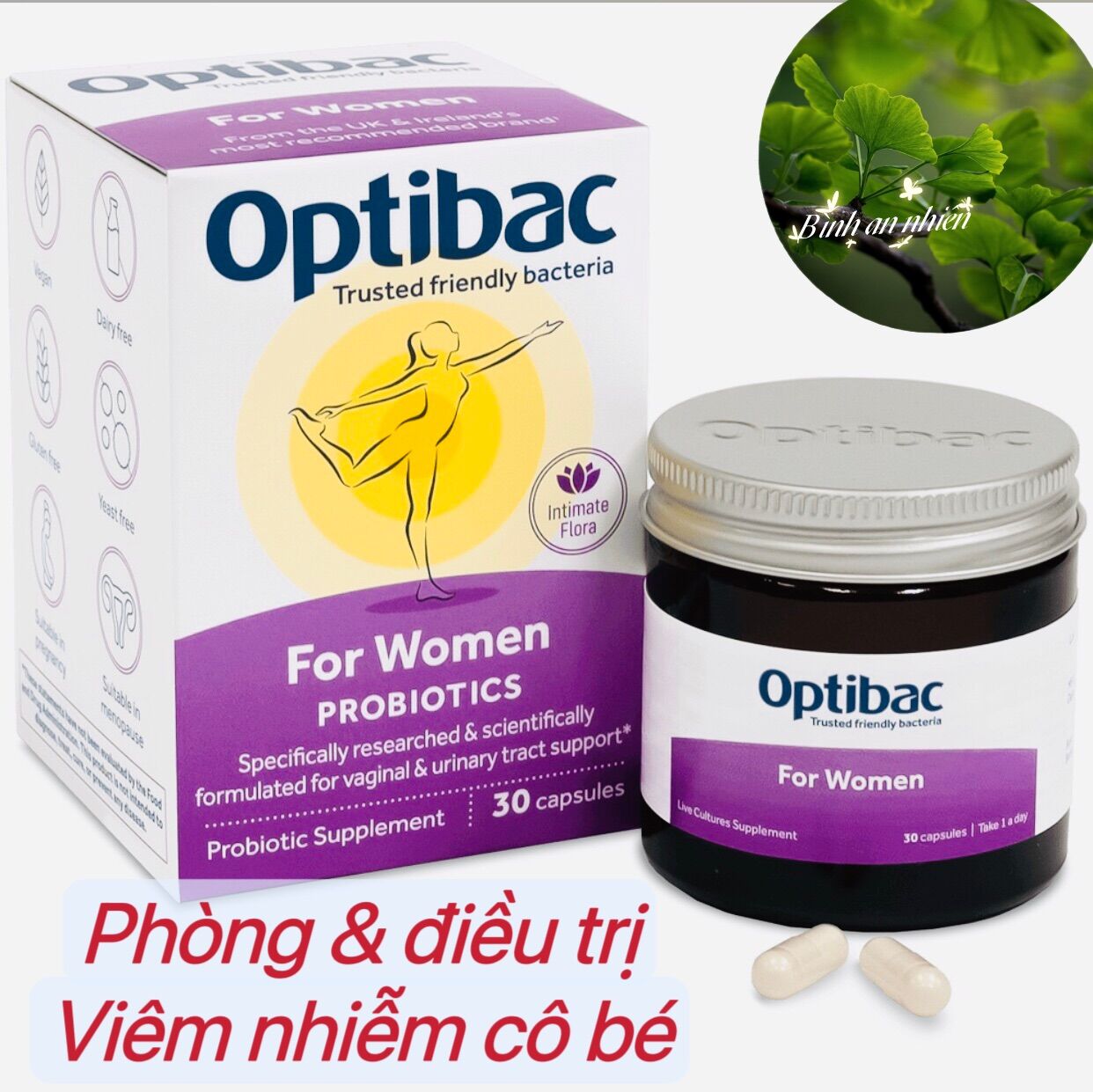 Men vi sinh Optibac tím ( Optibac For Women) thần dược cho phụ nữ[chính hãng UK]