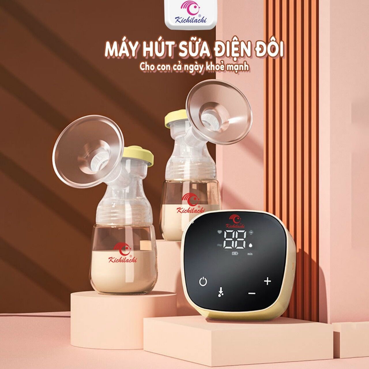 Máy hút sữa điện đôi kichi