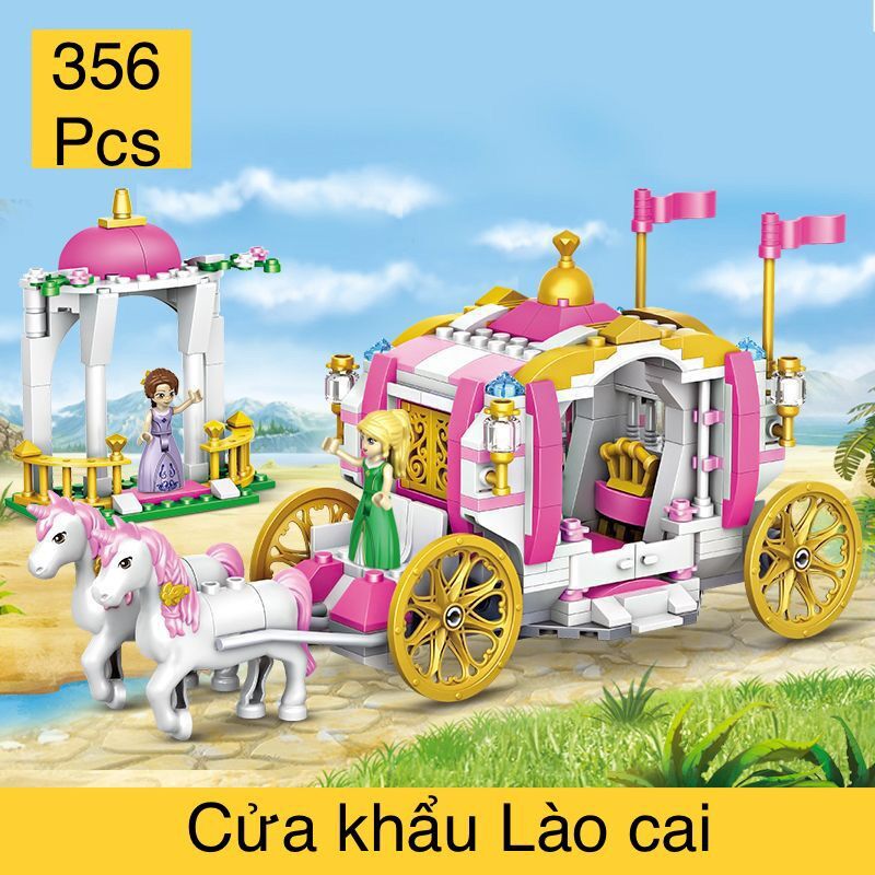 Lego lắp ghép xếp hình xe ngựa lâu đài công chúa đi động- đồ chơi xếp hình