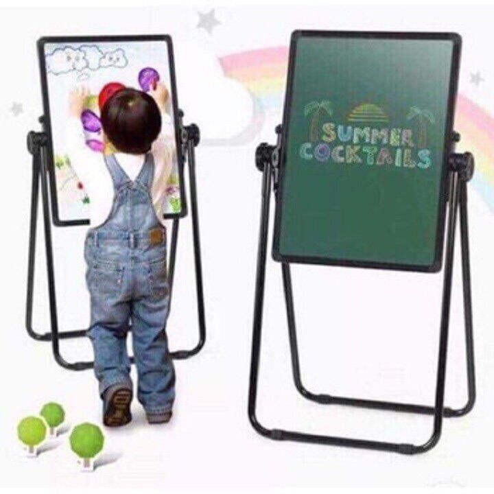 BẢNG DI ĐỘNG 2 MẶT GIÁ VẼ XOAY 360 ĐỘ CHO BÉ YÊU