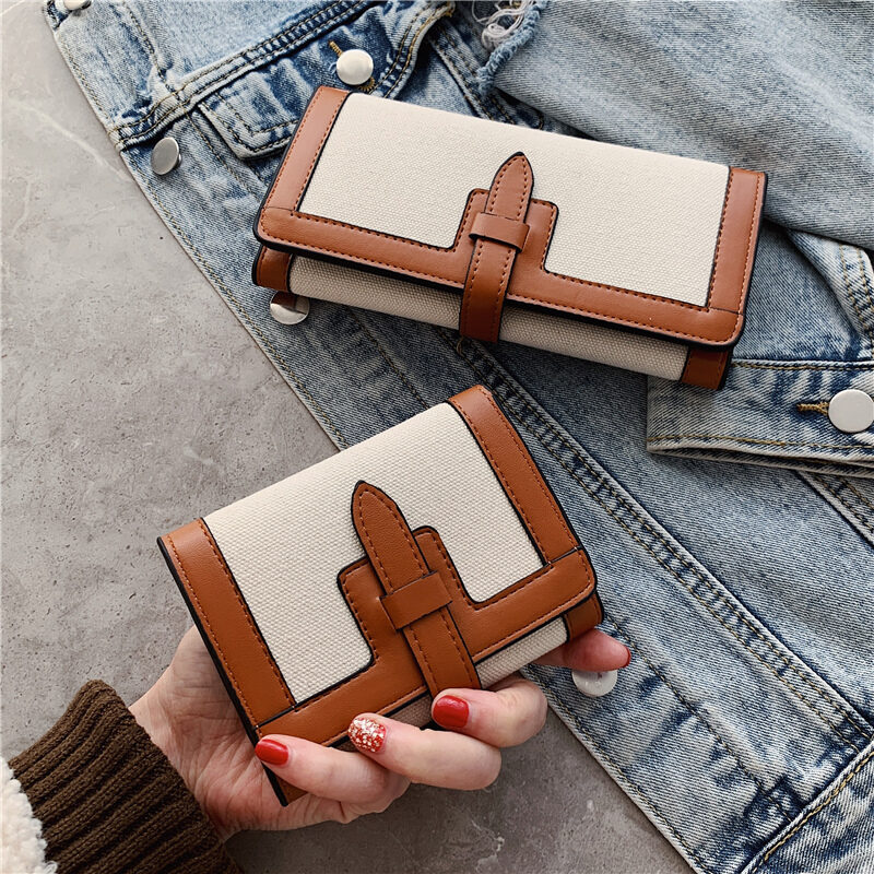 Ví Tiền Nữ Dáng Ngắn Ví Tiền Lẻ Gấp Gọn Màu Tương Phản Đơn Giản Mẫu Mới 2023 Ví Cầm Tay Mẫu Dài Nhiều Chỗ Đựng Thẻ Cổ Điển