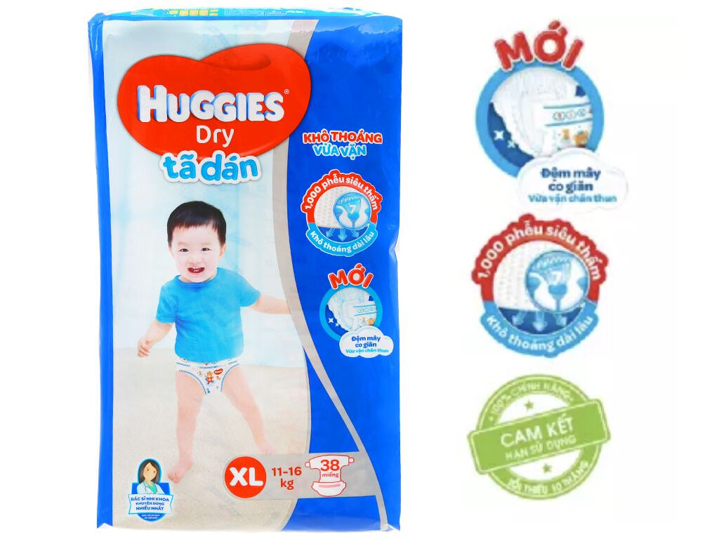 Tã dán huggies xl38