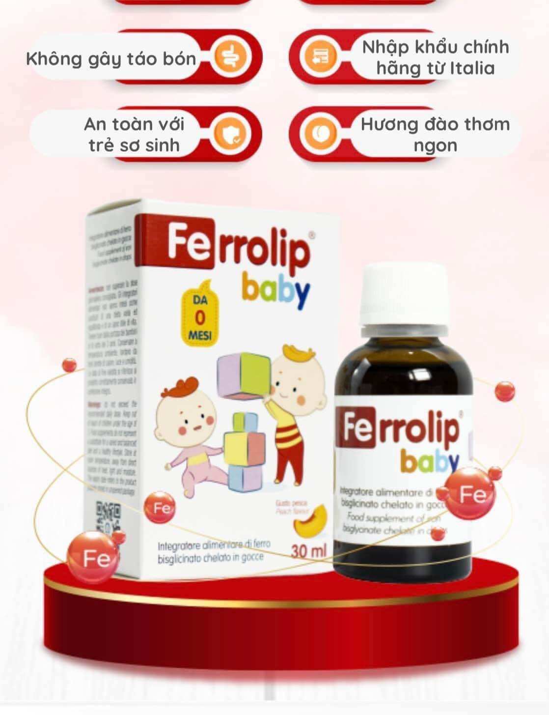 Sắt nước cho bé ferrolip