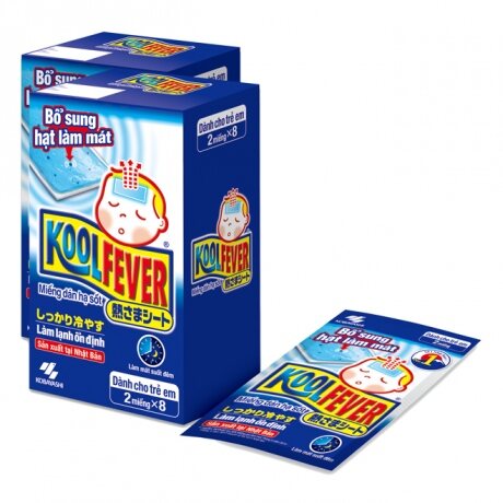 [HCM] Miếng dán hạ sốt Kool fever (Hộp 8 gói x 2 miếng)