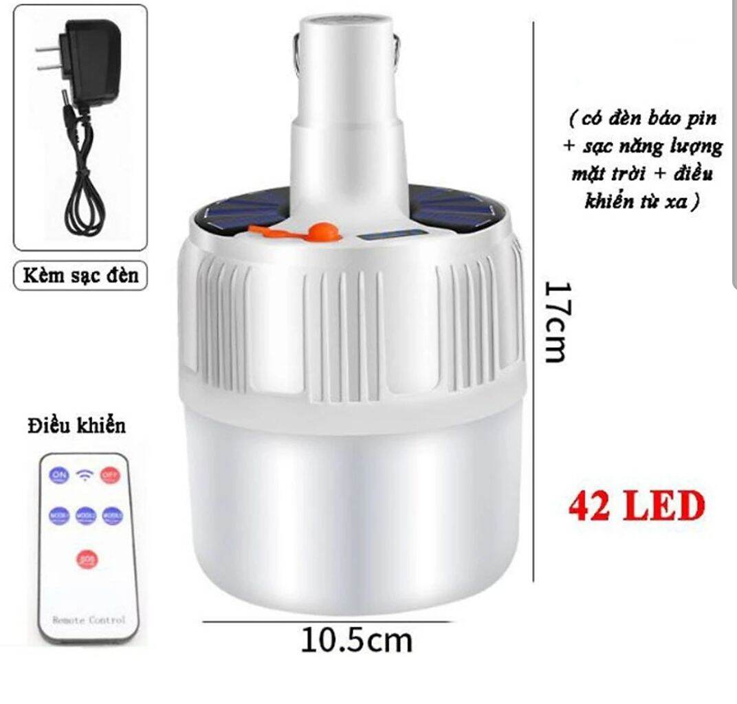 Bóng đèn led tích điện 100W- 2 chế độ sạc, có Remote