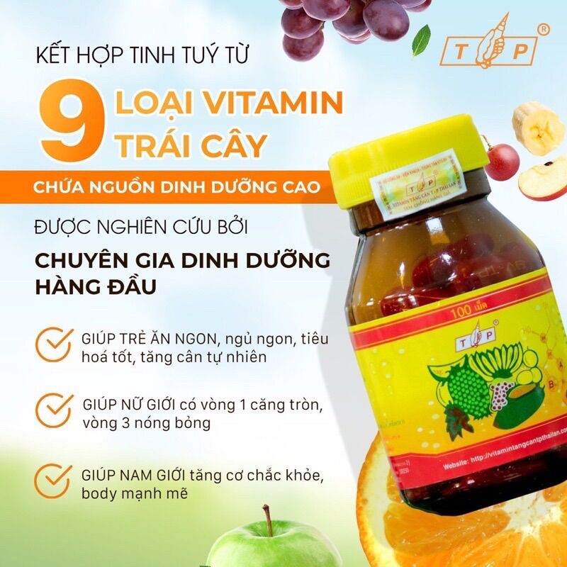 9 Vitamin. Tăng Cân TP Thái Lan ( Có check mã vạch sản phẩm )