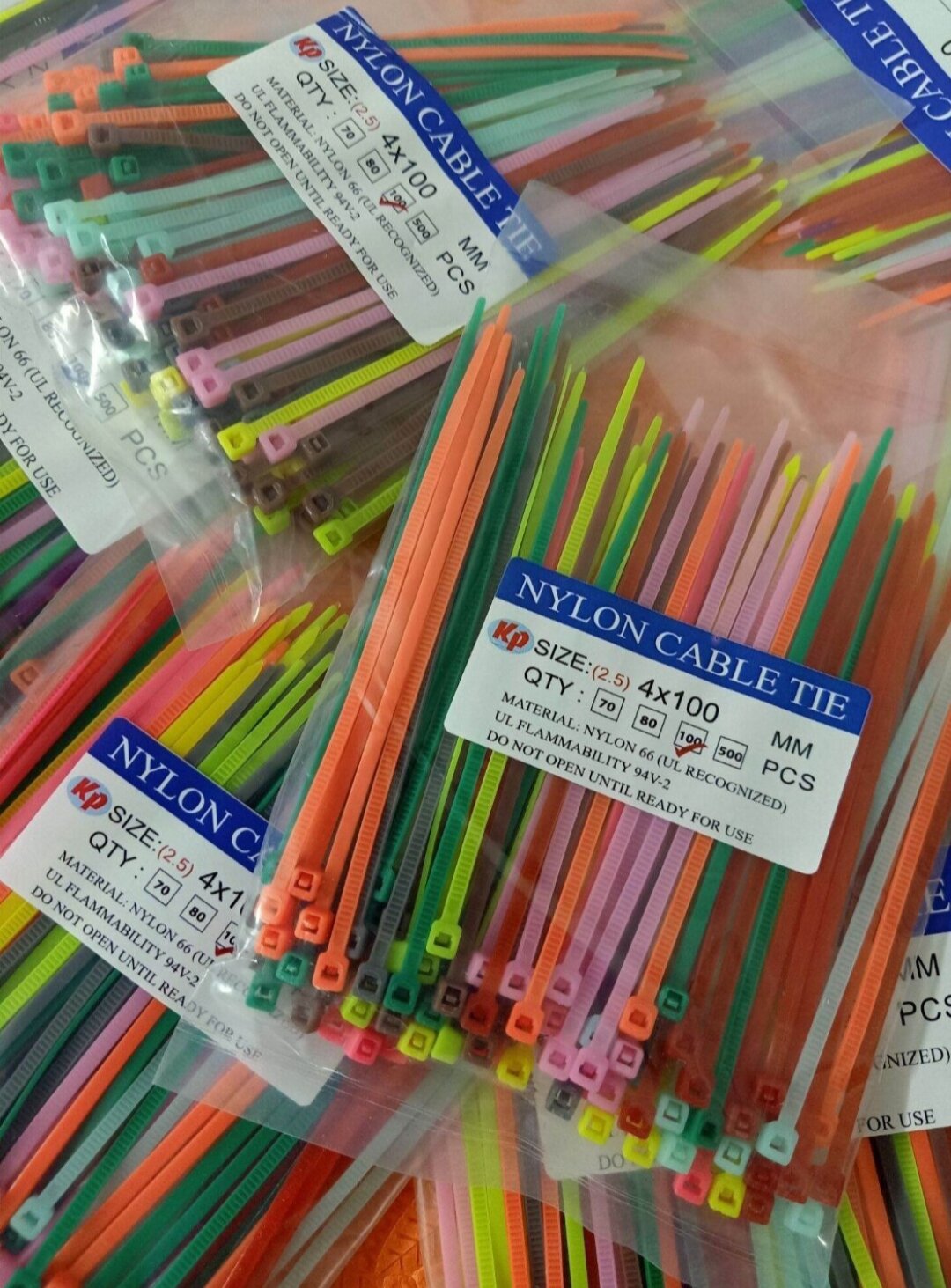 (HCM) Bịch 💯 sợi mix 10 màu dây Rút  4x100 (2.5li x10cm )