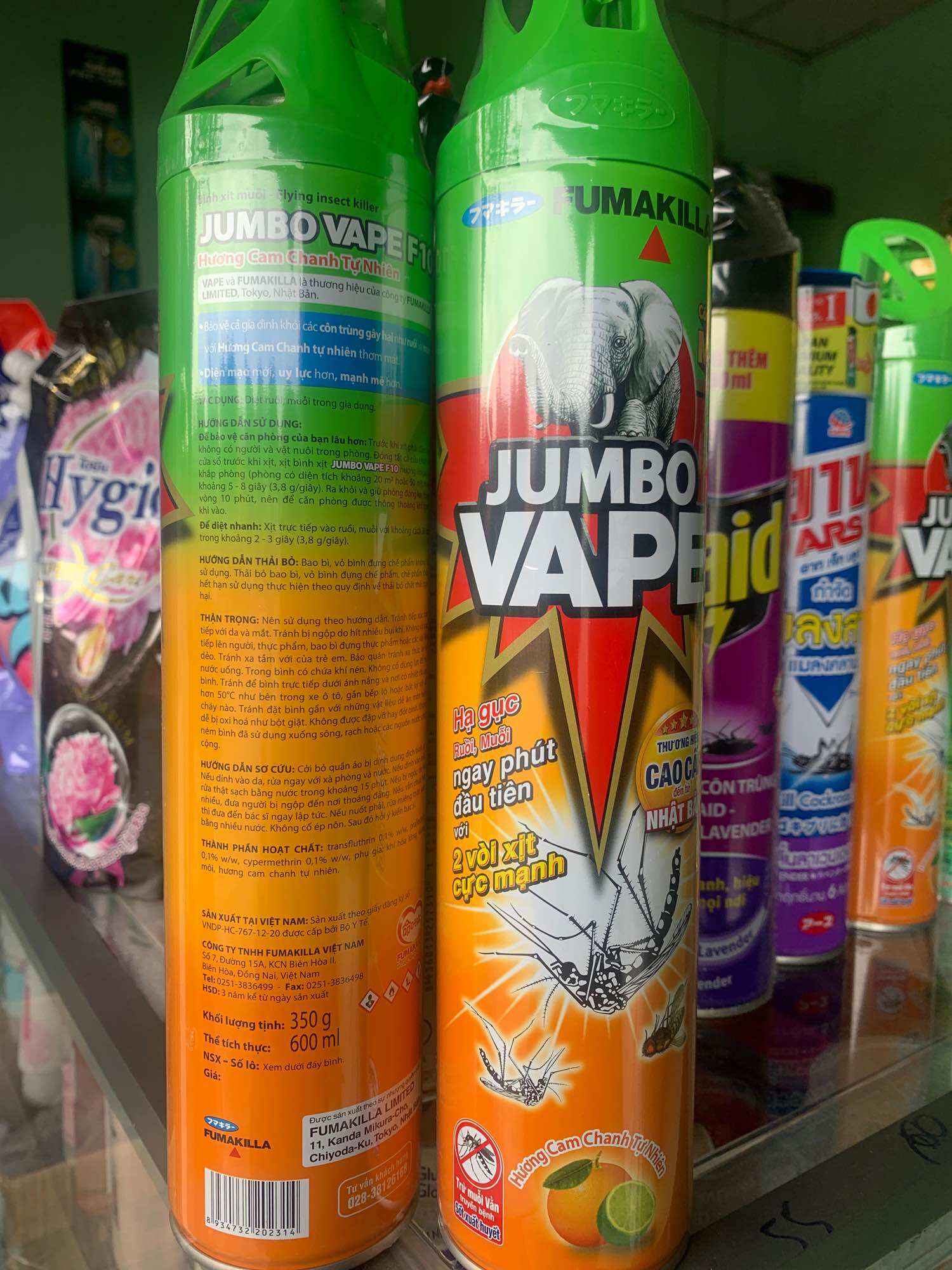 Combo 2 bình xịt muỗi Jumbo vape chai 600ml