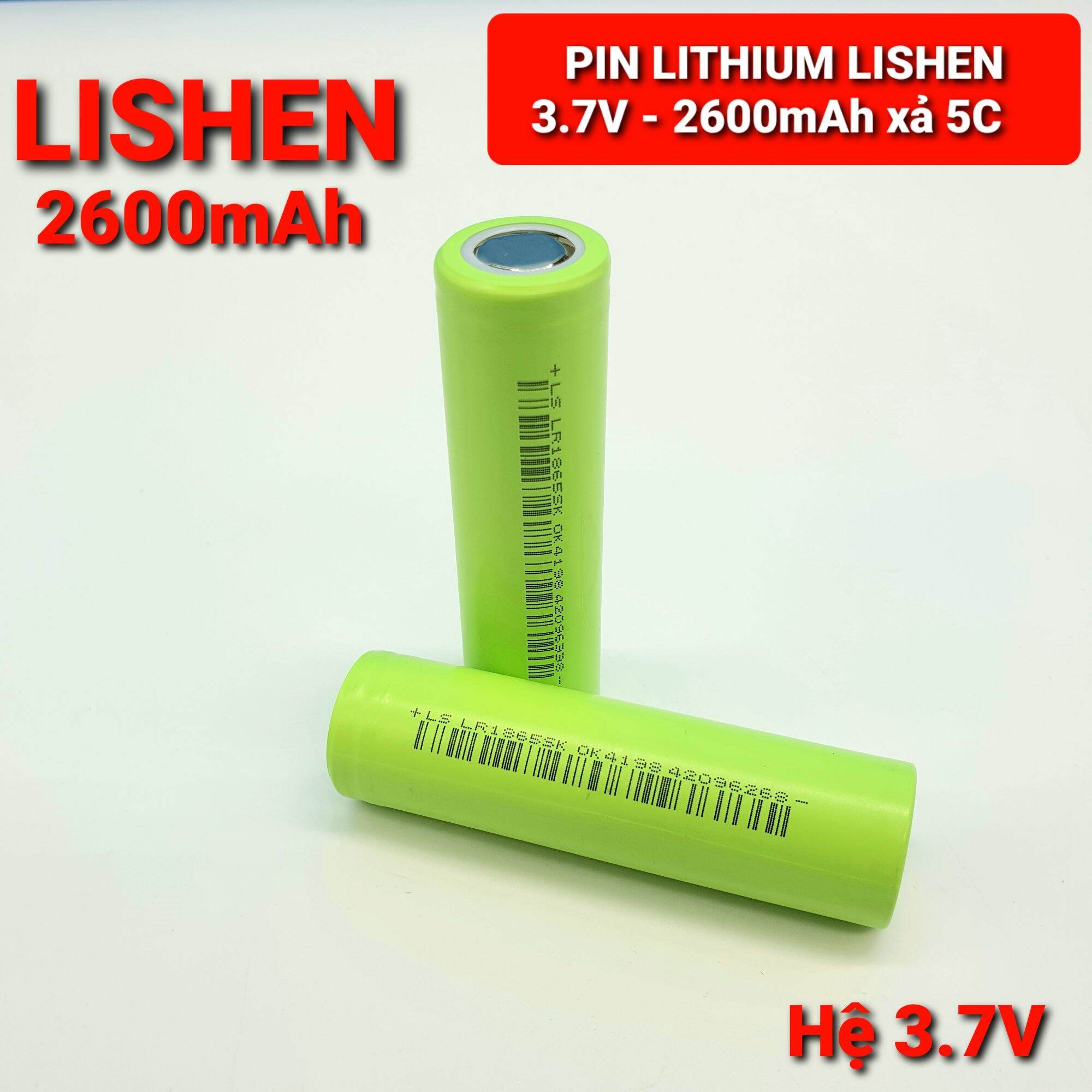 achun.vn - CELL LISHEN 18650 - 2600mah XẢ 5C(15A) - 3.7V