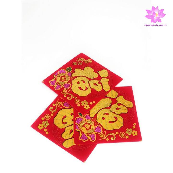 Giấy dán dưa hấu Tết vải nhung kim tuyến có sẵn keo 10x10cm/ giấy dán trang trí Tết