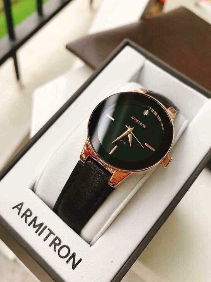 Đồng hồ nữ Armitron case 28mm Dây da đen