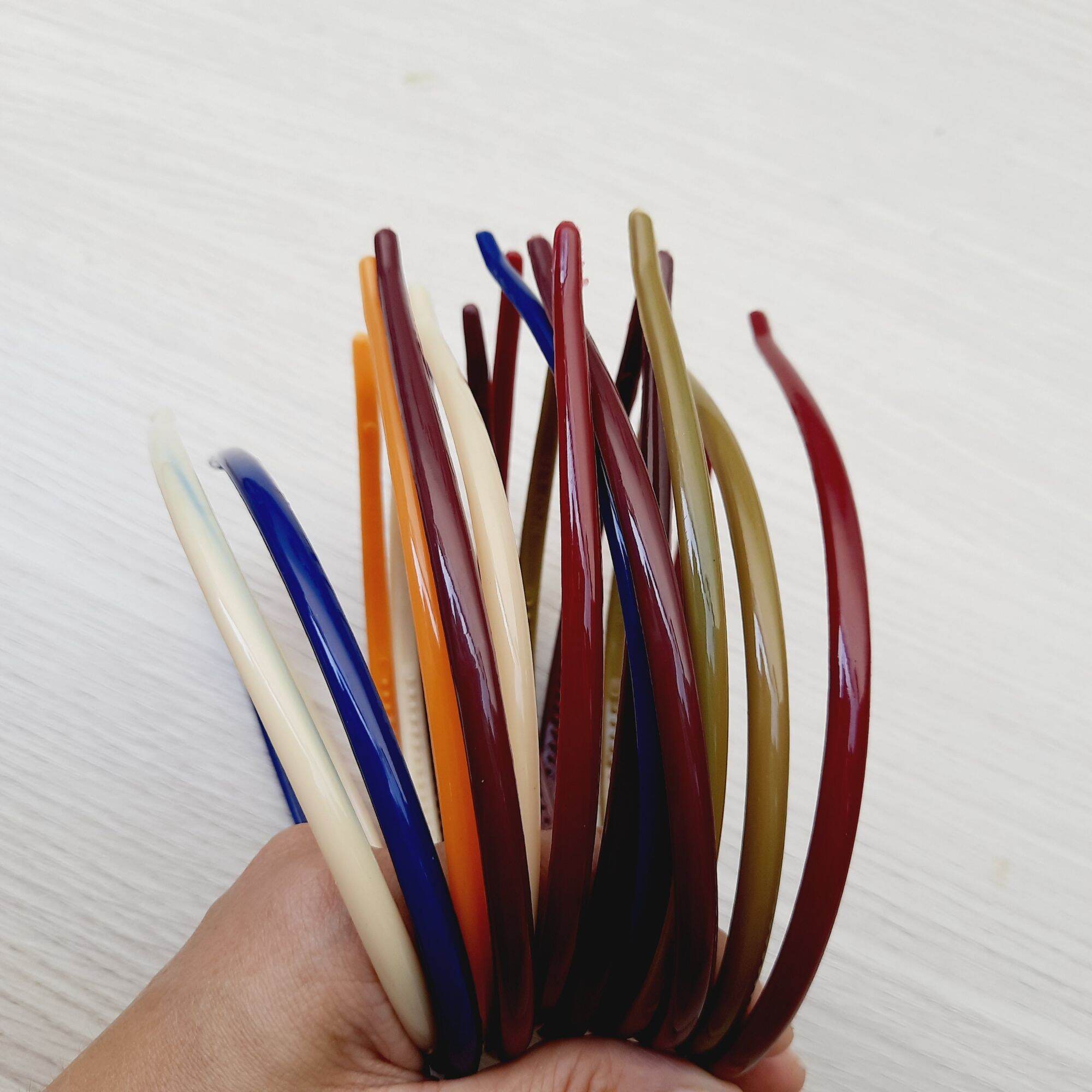Lố 10-12 Bờm cài tóc màu thái (bản 5mm/6mm/8mm)