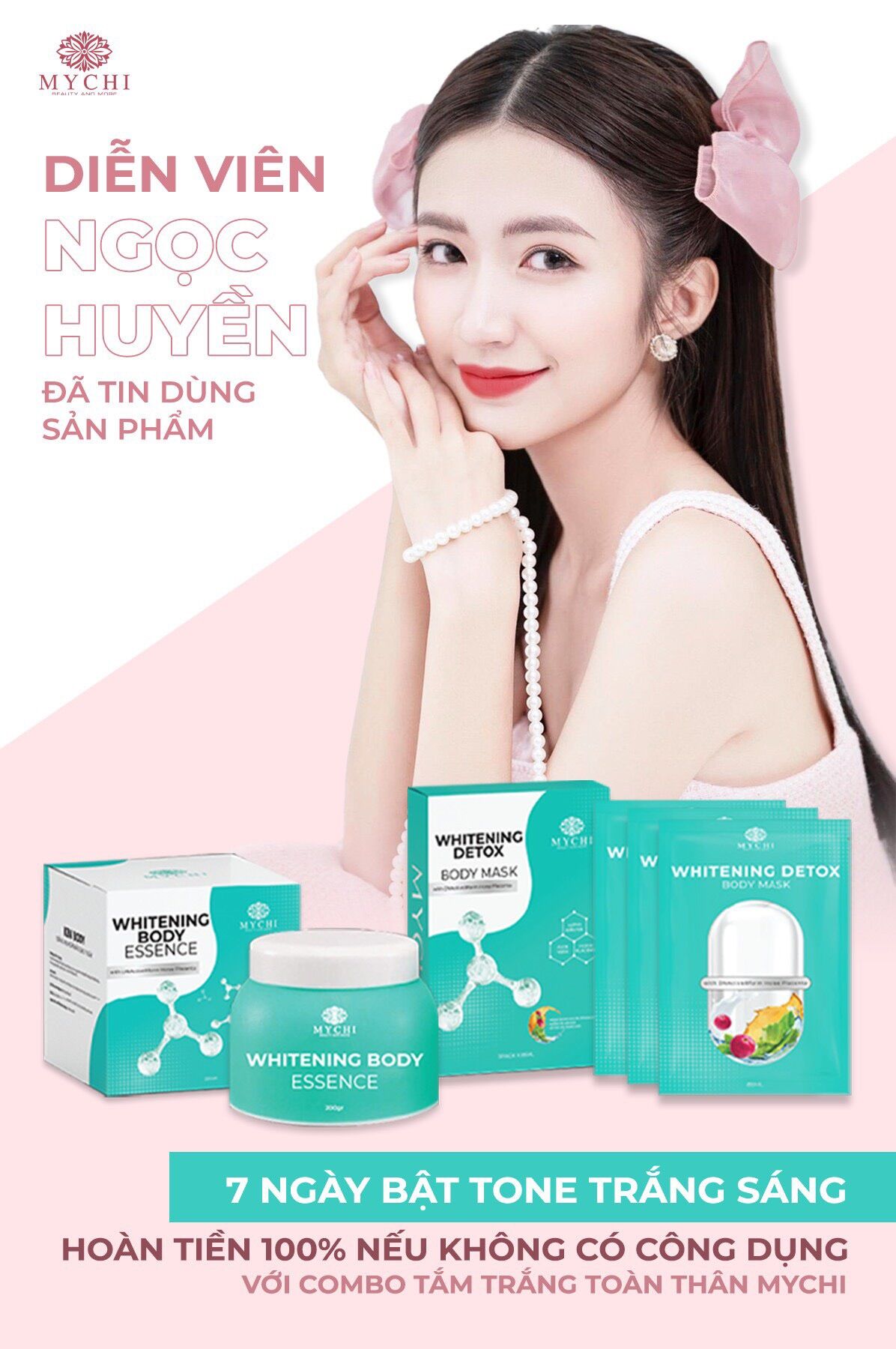 Combo Kem body Khoá Trắng Mychi và Tắm Trắng Mychi Dưỡng trắng da toàn thân Mychi