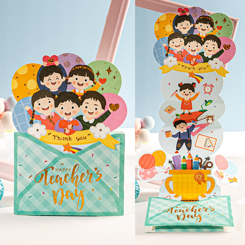 Thiệp Chúc Mừng Ngày Nhà Giáo Thiệp Chúc Mừng 3D Ngày Nhà Giáo Mẫu Mới 2023 Thiệp Nhỏ Bó Hoa Tặng Giáo Viên Sáng Tạo Cảm Giác Cao Cấp