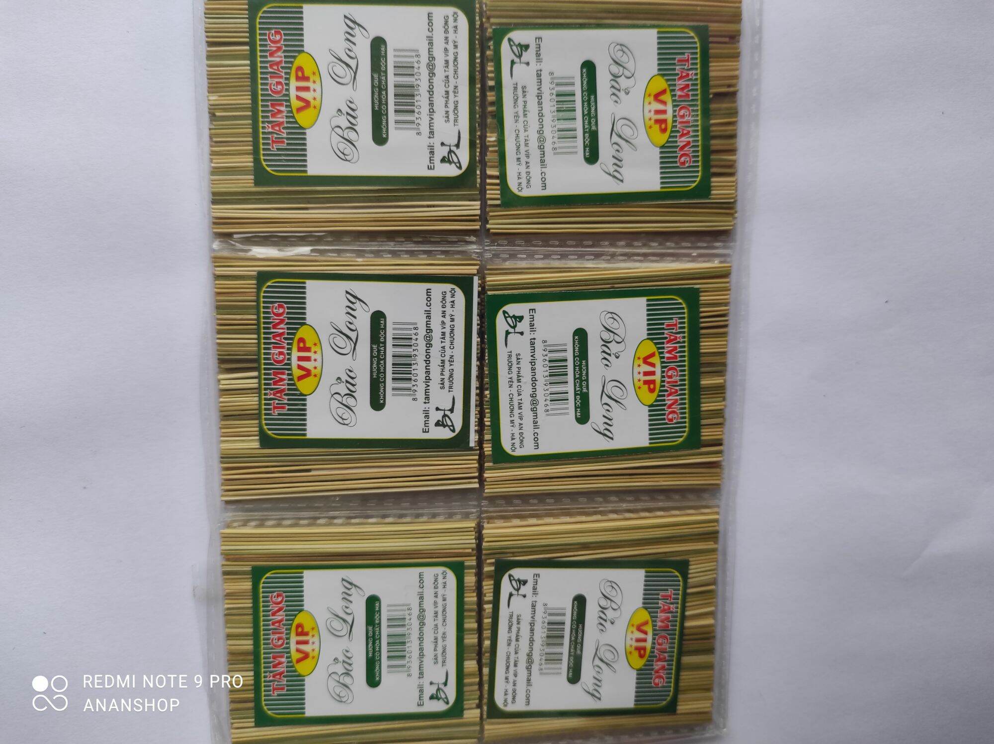 Vỉ 30 gói tăm Giang vip Bảo Long (100% tăm được làm từ thân cây giang)