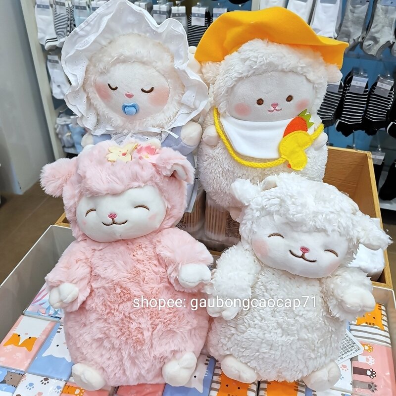 ❌ gấu bông Cừu bé sơ sinh 25cm ms7 siêu mềm mịn, đồ chơi nhồi bông an toàn cho bé