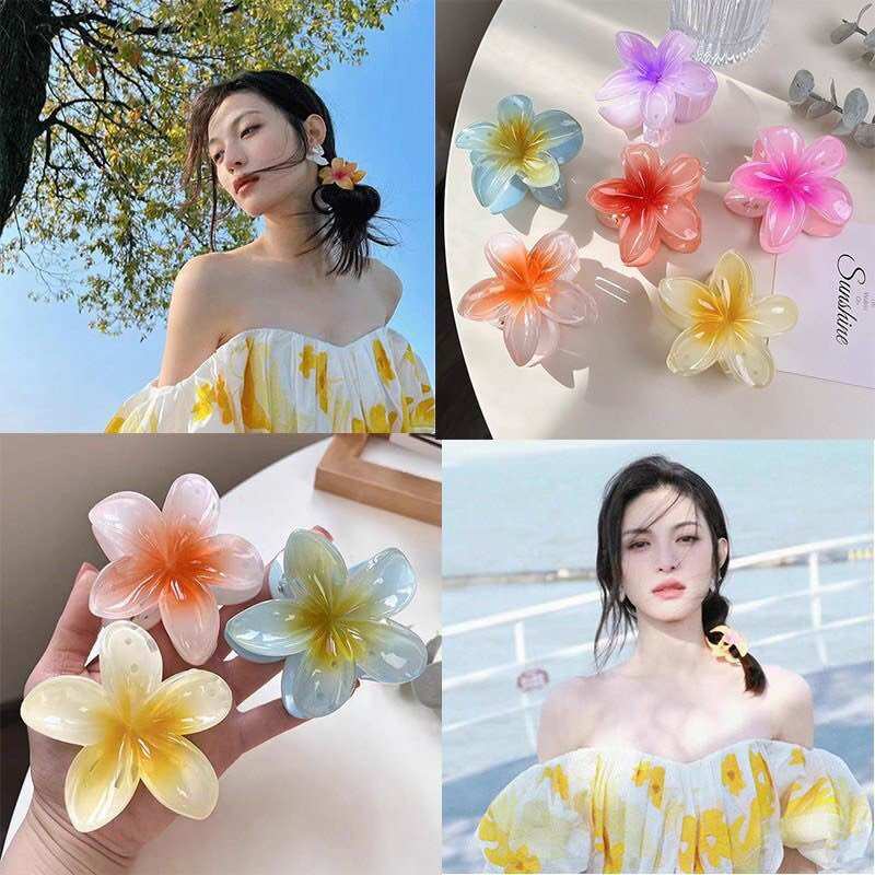 Kẹp tóc hoa sứ nữ càng cua xinh xắn