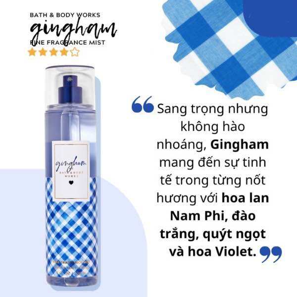Xịt body mist Bath and Body Works Gingham 236ml
