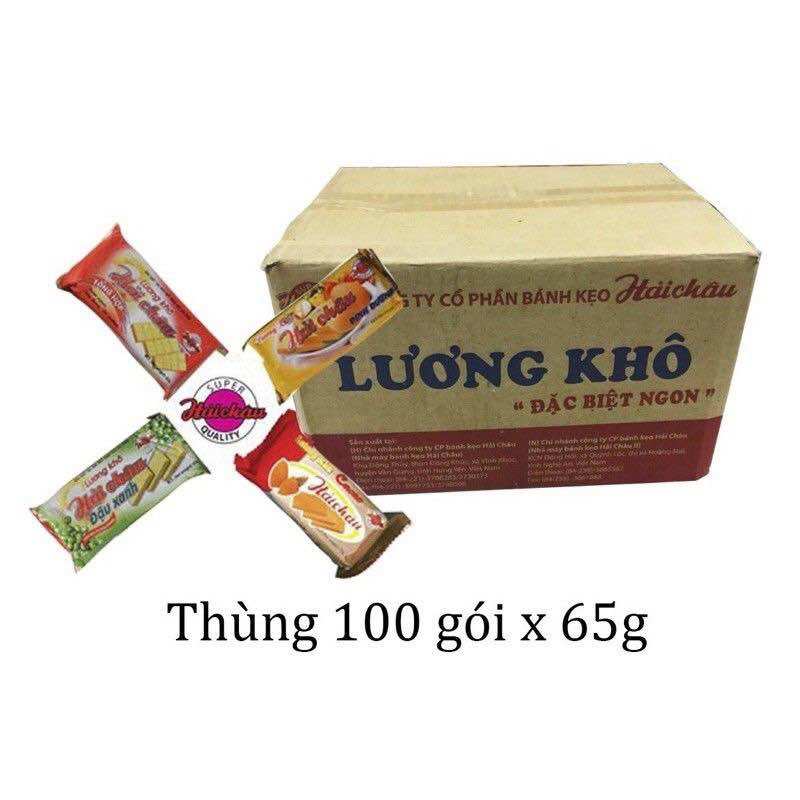 Thùng 100 gói bánh lương khô hải châu 65g