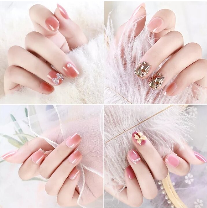 Set 24 móng tay giả không thấm nước có thể tháo rời làm đẹp PPP YUK24