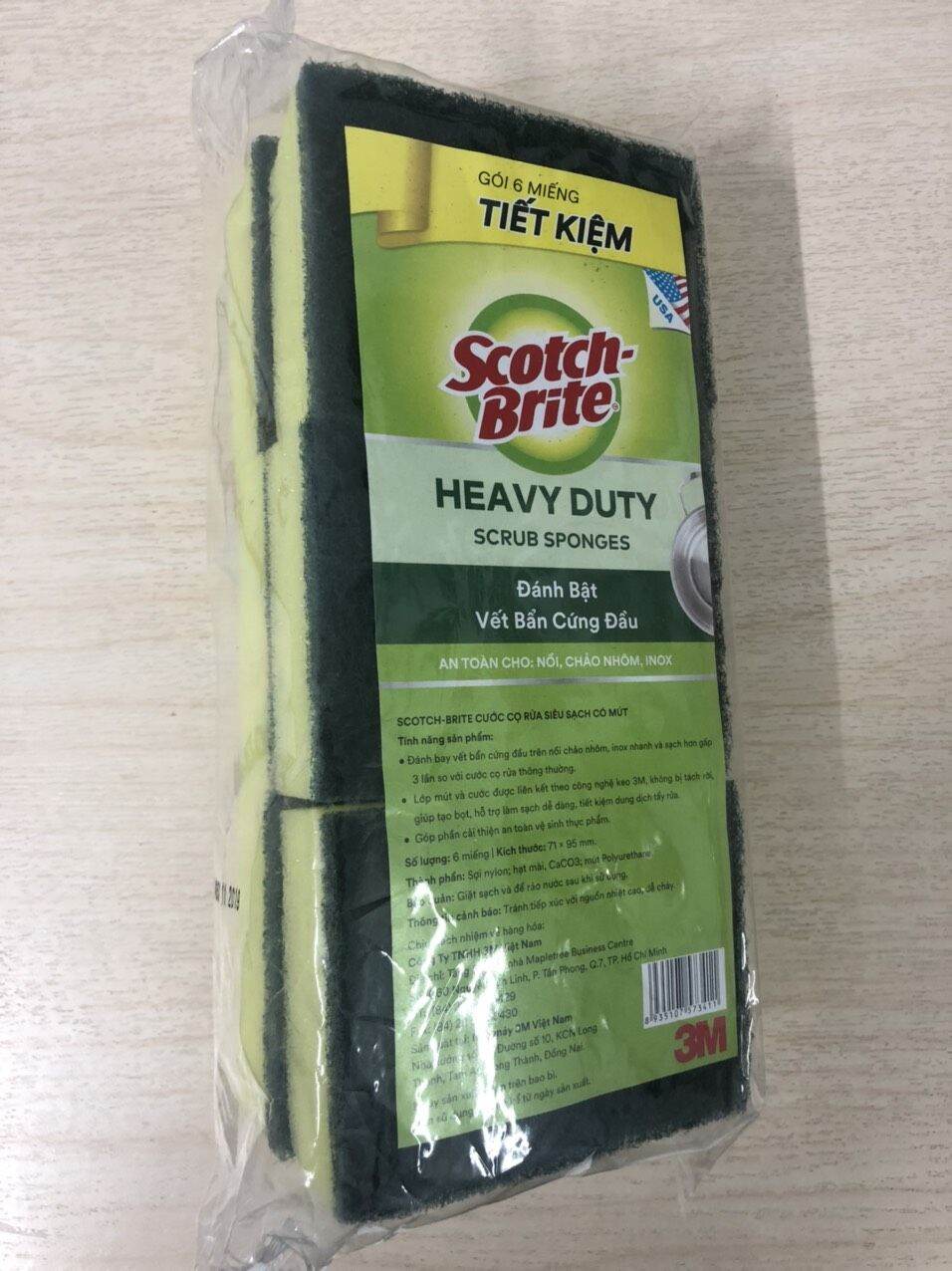 Combo 6 miếng rửa chén Scotch-Brite 3M.