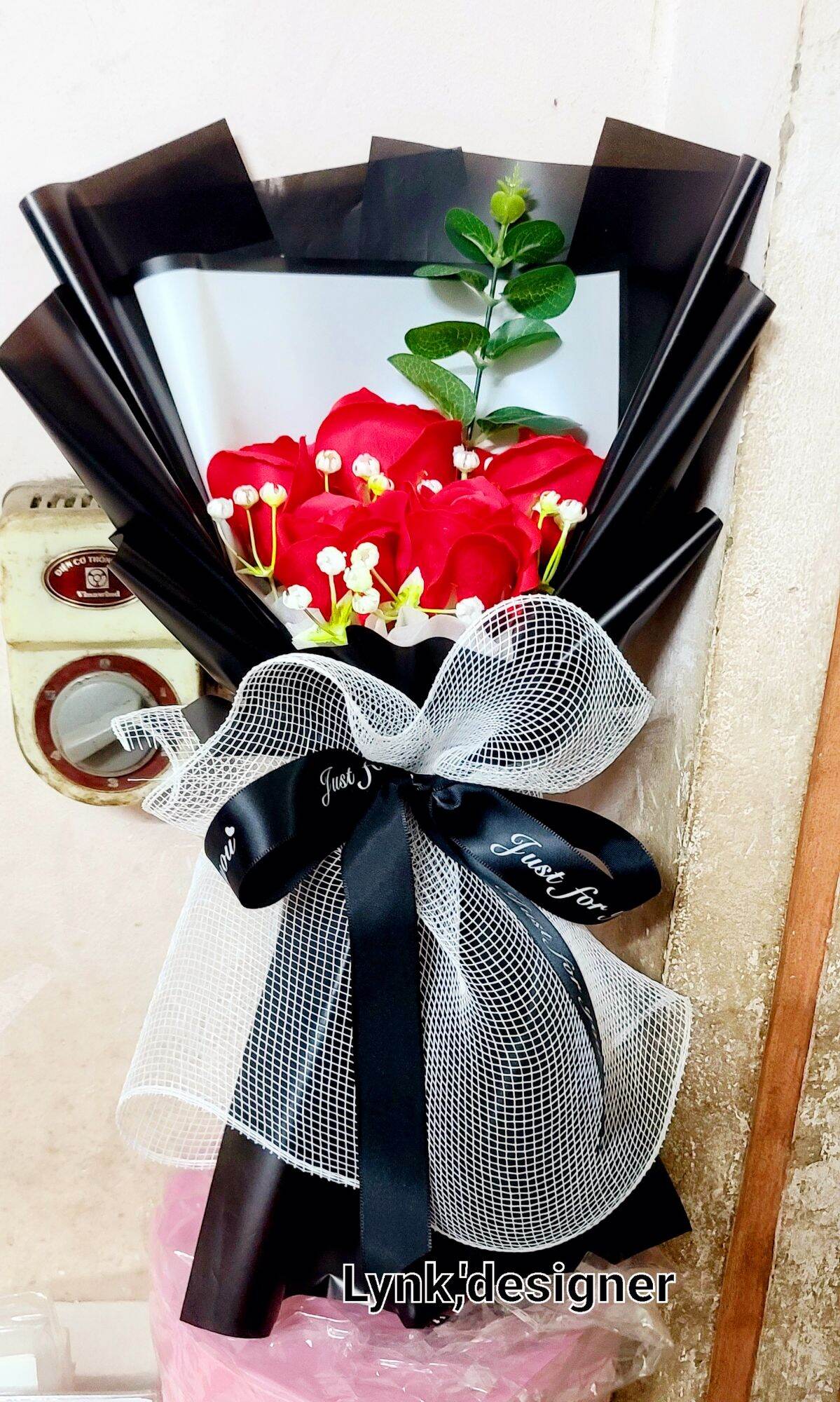 Hoa hồng sáp siêu thơm 5 bông bó to