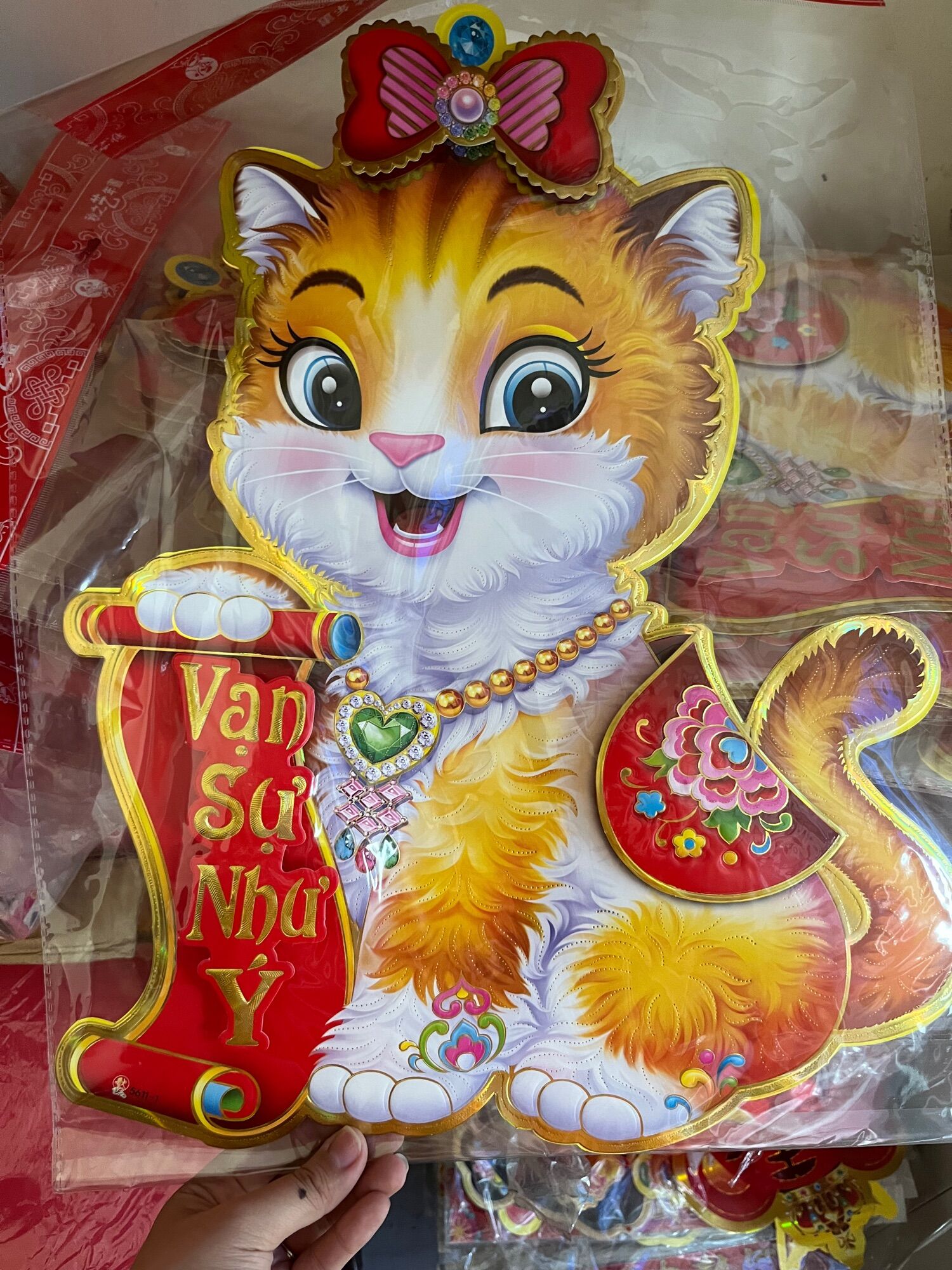 Trang trí tết hình con mèo 2023 (1 cặp 2 con)