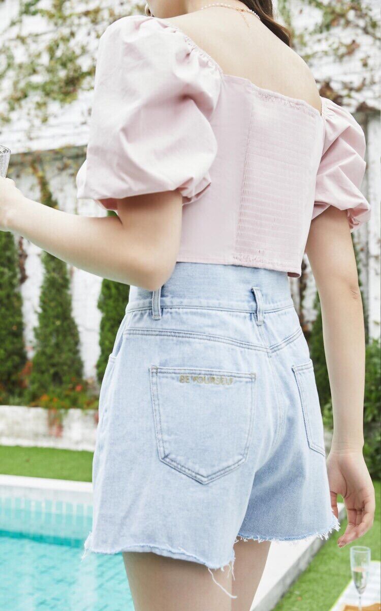 Áo croptop nơ tay bồng Vero Moda (Size Xs)