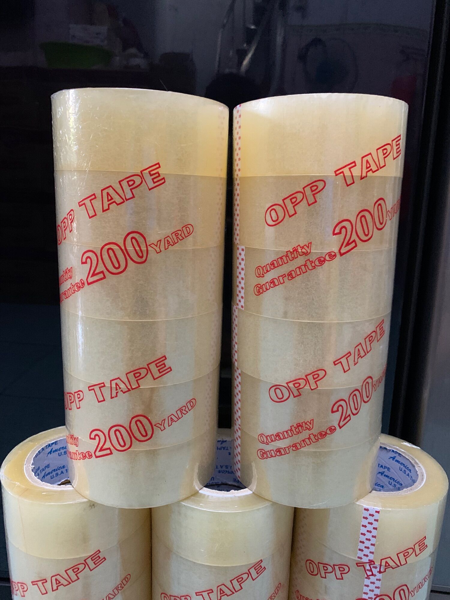 Cây 6 cuộn băng keo 200yard- 1.8kg- hàng chuẩn bám dính tốt