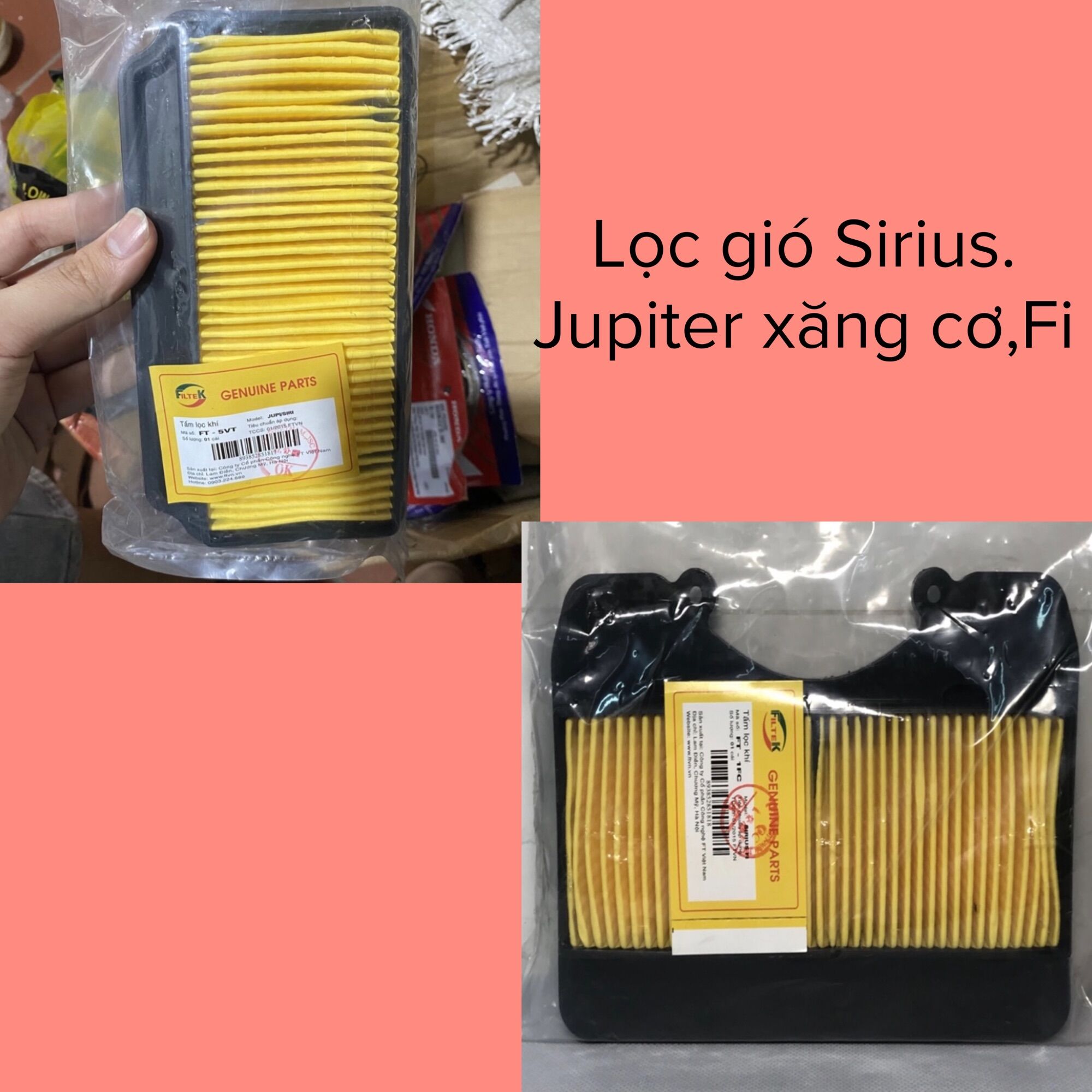 Lọc gió xe máy sirius fi 50cc 110 xăng cơ jupiter xe máy