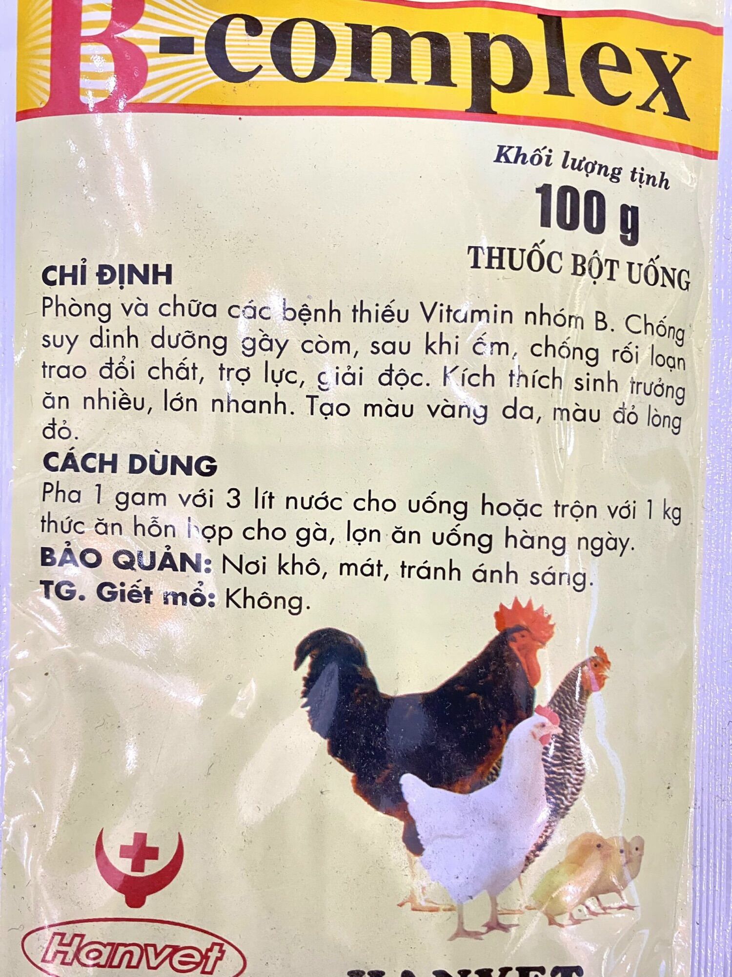 [THÚ Y] 1 gói B-complex 100g bổ sung vitamin B dùng cho lợn gà
