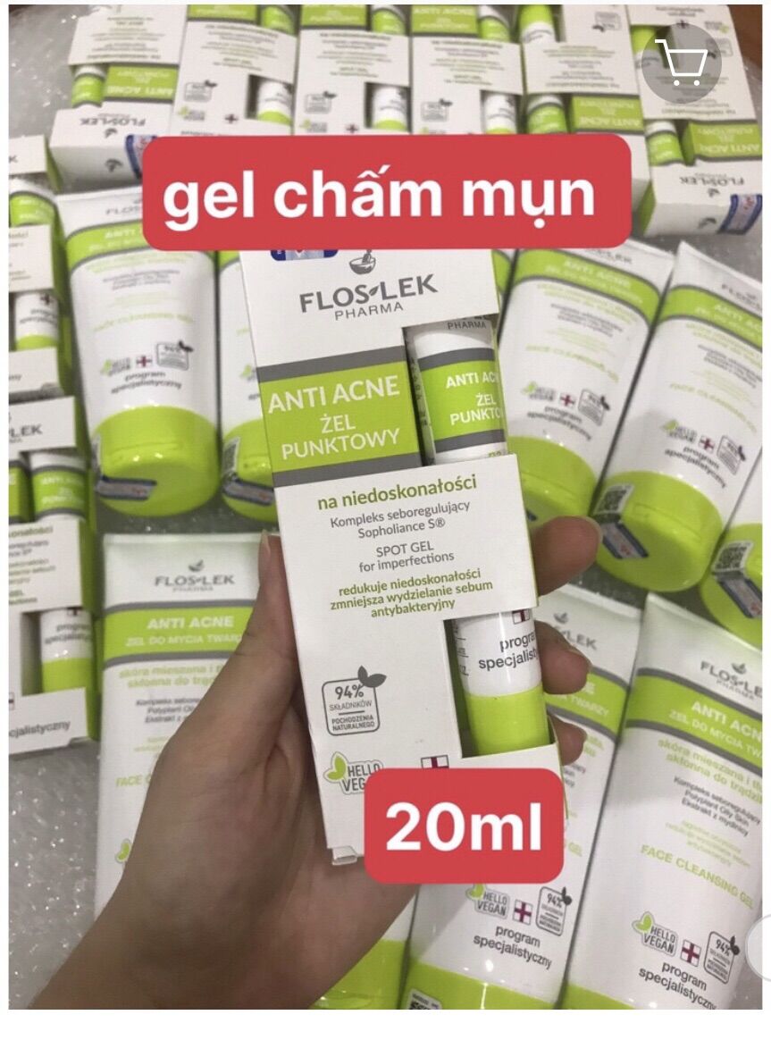 Gel giảm mụn dưỡng da Floslek anti Acne Antibacterial Intense Gel 20ml -NHẬP KHẨU