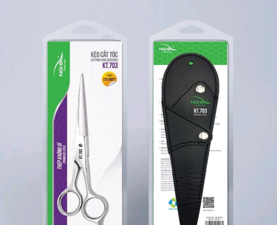 Kéo cắt tóc kềm nghĩa kt703 chính hãng