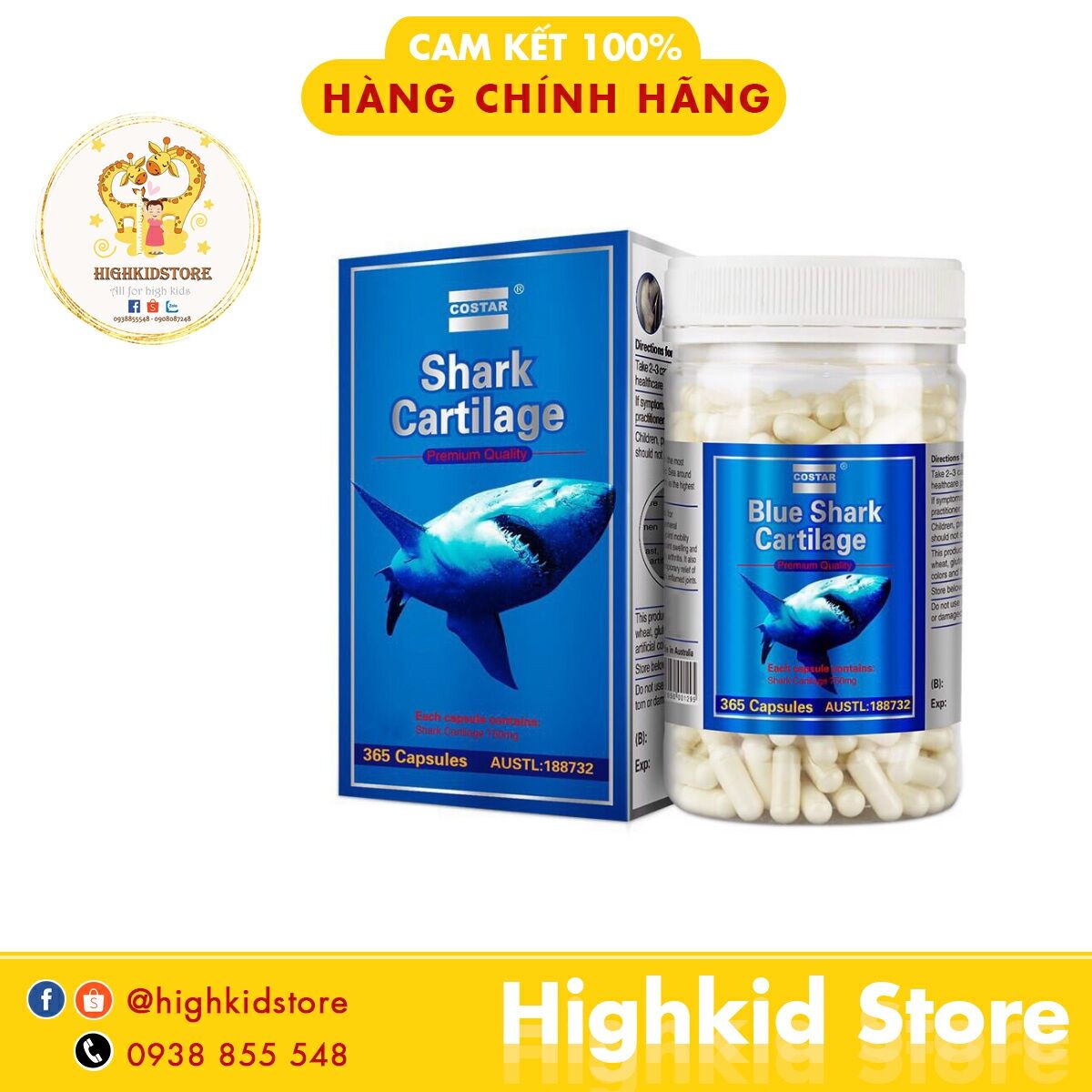 Sụn cá mập Shark Cartilage Costar 365 viên
