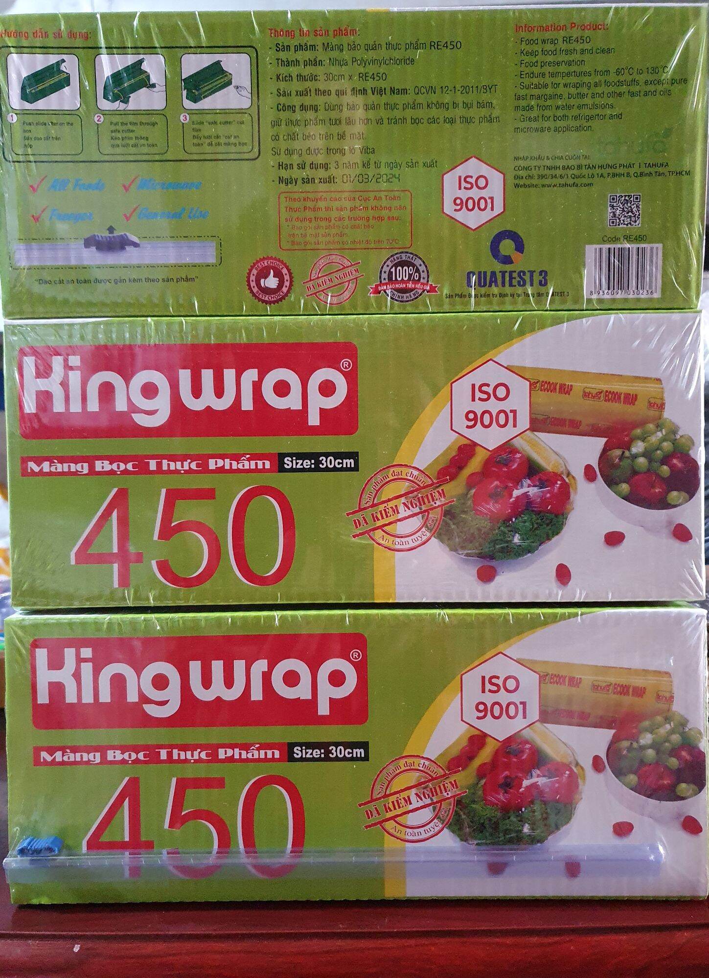 Màng bọc thực phẩm 30cm x 450 và 30x 250 REYOUNS hoặc KINGWRAP